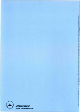 Mercedes SL R107 - Verkaufsprospekt 1985 - Rückseite