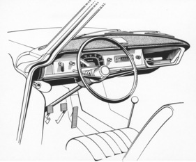 BMW 700 Coupé (1959) - BMW-Werkszeichnung - Lenkrad und Armaturenbrett (1959) BMW 700 Coupé (1959) - BMW-Werkszeichnung - Lenkrad und Armaturenbrett (1959)