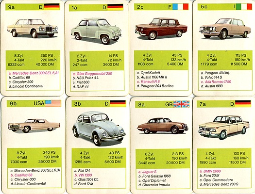 Mercedes Benz 300 SEL 6.3 (1969) - der temperamentvollste Mercedes im Vergleich zu anderen Fahrzeugen im damaligen Autoquartett