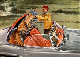 Mercedes-Benz 300 SL Roadster (1958) - das Dach lässt sich mühelos öffnen - Abbildung aus dem Verkaufsprospekt von 1958 (1958)